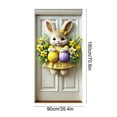 thumbnail image 3 of Hometravel Easter Bunny Egg Door Banner with Spring Flowers, Blue Bow Pastel Design for Indoor Outdoor Holiday Decor, Festive Home Entryway Hanging, Colorful, 3 of 6