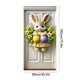 thumbnail image 3 of Cortina de puerta con diseño de conejo de Pascua con huevos y flores | Diseño de lazo azul pastel para decoración navideña de primavera | Decoración para puertas de interior y exterior, 180 x 89 cm, 3 of 6