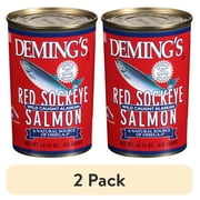 (2 pack) Deming's Red Sockeye Wild Caught Alaskan Salmon, 14.75 Oz