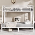 thumbnail image 5 of URTR Twin over Full Metal Bunk Bed, Space-Saving Heavy Duty Frame with Noise Reduction, Side Ladders, Under-Bed Storage, No Box Spring Needed, White, 5 of 8