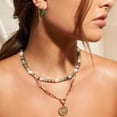 thumbnail image 7 of Beaded Gemstone Necklace for Women, Colorful Boho Bead Choker Natural Stone Surfer Beach Necklaces Gold Plated Summer Handmade Jewelry, 7 of 7