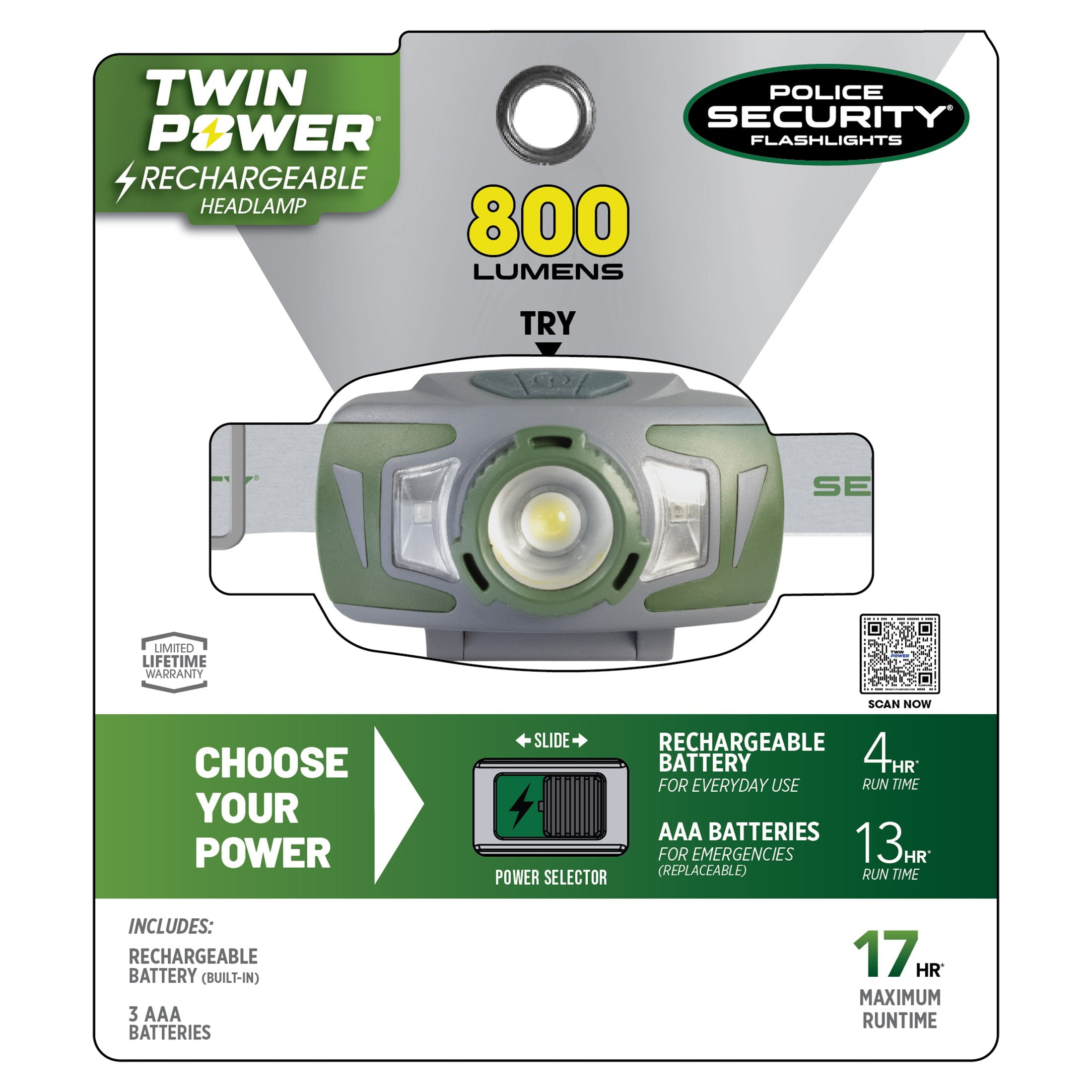 Police Security Twin Power 800L Headlamp