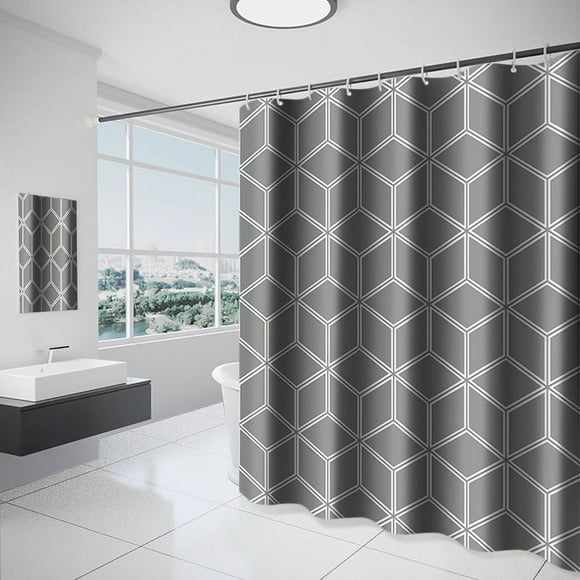 Shower Curtain Mould Resistant 180*180 cm with Weighted Hems Bathroom Curtains Waterproof Shower Curtains Washable with 12 Hooks Polyester