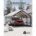 thumbnail image 5 of 12 x 20 FT Metal Carport, Heavy Duty Carports Reinforced Frame and Steel Roof, All-Weather Shelter Canopy for Pickups, Boats, Cars, and Tractors, 5 of 7