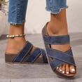 thumbnail image 4 of Xucatan Summer Sandals for Women, Fashionable Wedge Slide, Faux Leather Upper with Buckle Detail, All Day Cushioned Support Gift, 4 of 9