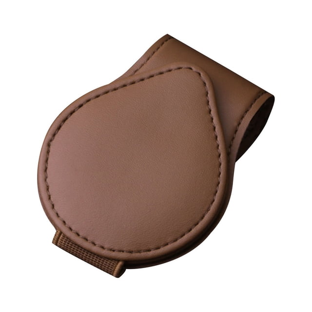 Clip magnético para gafas de sol de coche, soporte de cuero para gafas, accesorios para visera interior de coche, clip de cuero para gafas.