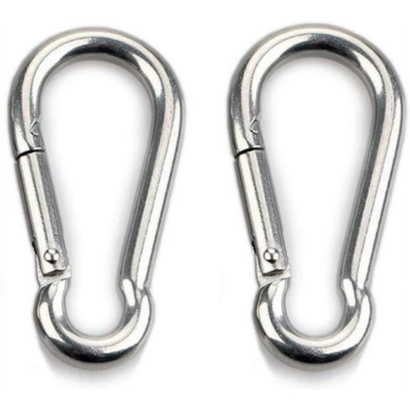 2pcs Carabiner, Heavy Load, 304 Stainless Steel, 8mm Thick