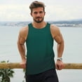 thumbnail image 6 of Daiia Dark teal green Printed Men's Quick Dry Fit Muscle Tank Top Slim-Fit Tank Workout Tank Top Lightweight Sports Tank Top-X-Large, 6 of 7