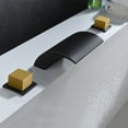 thumbnail image 2 of SUMERAIN Roman Bathtub Faucet 3 Hole Deck Mount High Flow Waterfall Tub Filler Black and Gold Finish, 2 of 9