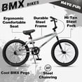 thumbnail image 4 of cubsala 20 Inch BMX Race Bike Trident Bicycles Beginner-Level to Advanced Riders with 2 Pegs Trick Cycling and Professional Riding, Gray, 4 of 7