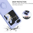 thumbnail image 2 of Samsung Galaxy Z Flip 5 Case, Galaxy Z Flip5 Phone Case Slim Liquid Silicone Kickstand Case with Finger Ring Holder Car Mount Supported Shockproof Galaxy Z Flip 5 Case for Women, Purple, 2 of 8