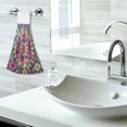 thumbnail image 7 of Wobogo Colorful Blooms Floral Hand Towel Set of 2 Absorbent for Kitchen and Bathroom With Velcro Hanging Loop 18.2×14in, 7 of 7