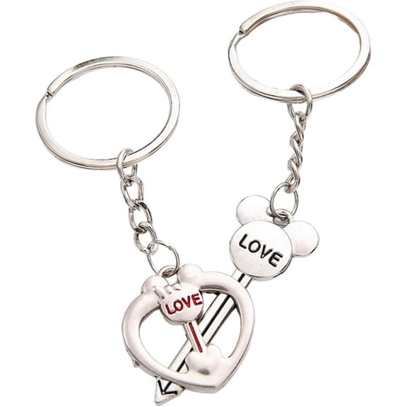 Valentines Day Gift for Him Her Husband Wife Couple Keychains Couple Gift for Boyfriend Girlfriend 2PCS Matching Keychain Set