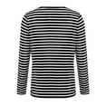 thumbnail image 5 of Tittly T Shirts for Women Graphic Tees Women's Casual Striped Long Sleeve Tops Crew Neck Knit Ribbed Basic T Shirts Womens Long Sleeve Tops Tshirts Shirts Black L, 5 of 6