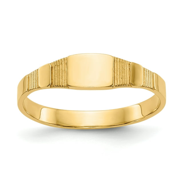 14k Yellow Gold Square Baby Signet Ring