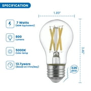 Great Value LED Ceiling Fan Bulb, 6.5-Watt (60W Eqv.) A15 Shape E26 Base Daylight, 2 Pack