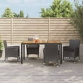 thumbnail image 1 of vidaXL 5 Piece Garden Dining Set with Cushions Black Poly Rattan, 1 of 5