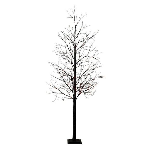Nearly Natural 8ft. Pre-Lit Halloween Black Twig Artificial Tree with 510 LED Lights