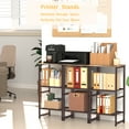 thumbnail image 2 of SUFAUY 3-Tier Printer Stand, Metal Shelving Unit for Under Desk with Wood Desktop, Brown, 2 of 7