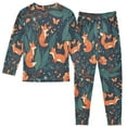 thumbnail image 2 of FORMRS Long Sleeve Top and Pants Pajama Set for Niños 2-Piece Sleepwear, Sizes 18M-8Y, Whimsical Foxes Pattern, 2 of 6