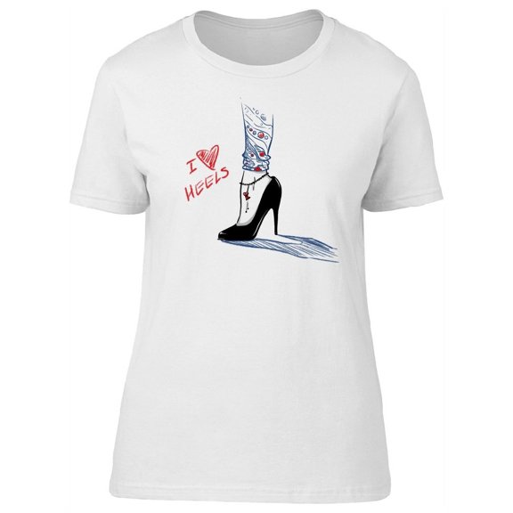 I Love Heels, Fashion High Heel T-Shirt Women -Image by Shutterstock, Female XX-Large