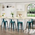 HBBOOMLIFE Metal Stools with Backs Kitchen Counter Stools Counter