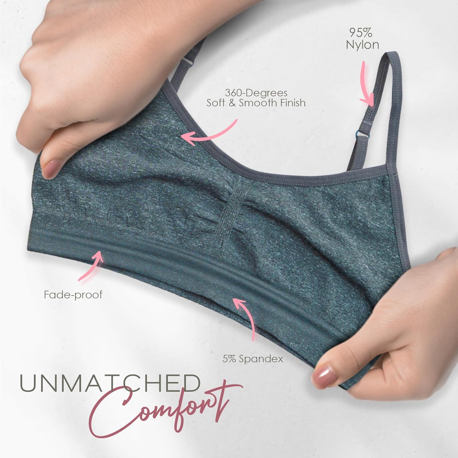 Alyce Ives Intimates Girls Seamless Sports Bra 7-Pack photo 3