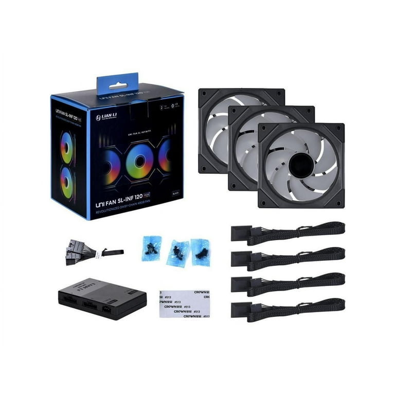 LIAN LI UNI FAN SL INFINITY 120 RGB BLACK 3 PCS PACK ---UF-SLIN120