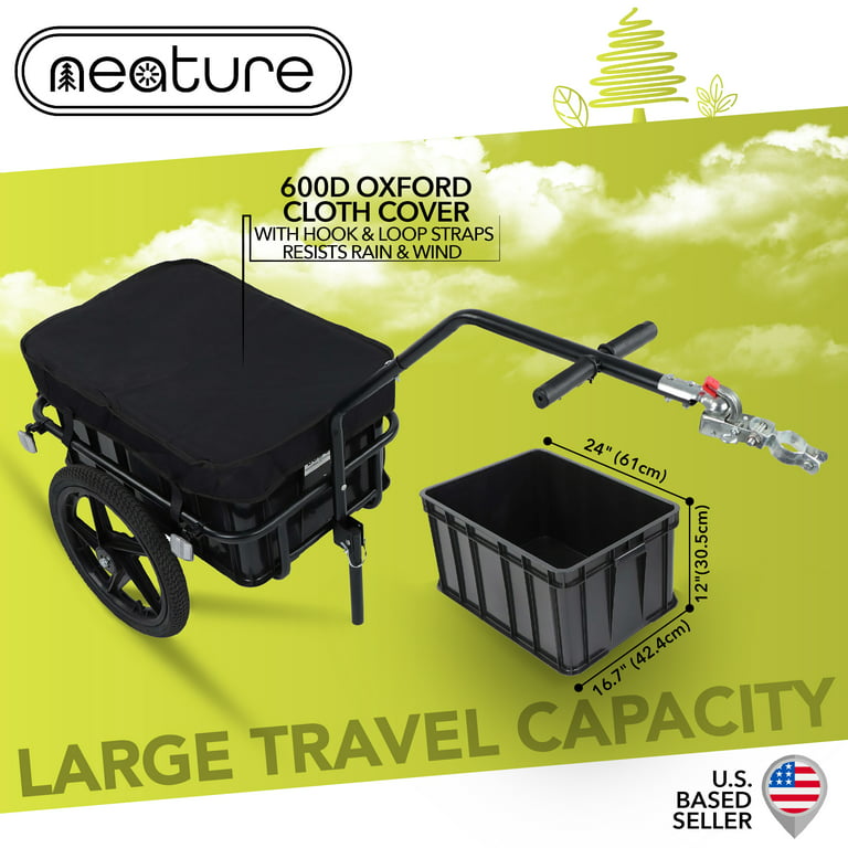 Neature Bike Trailer Utility Cart and Bike Trailer Attachment Kit - 88lb