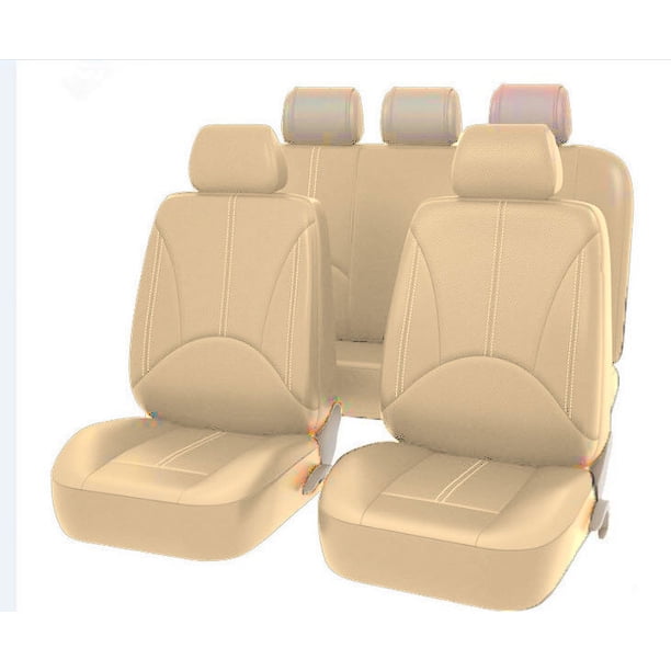 Funda de asiento de coche de comercio exterior de cuero PU de 11 piezas con cremallera perforada de cuero Universal 5 asientos
