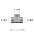 thumbnail image 3 of Galvanized 1-1/4-in Three Socket Tee fits Pipe O.D. 1.66-in, 3 of 4