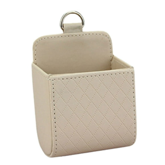 ziyahi Boîte de Rangement pour Évent d'Auto en Cuir PU pour Téléphone Portable Clés Poche Suspendue Automobile
