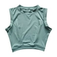 thumbnail image 5 of Women's Crop Top Athletic Shirts - Sleeveless Yoga Tops for Running/Gym - Soft Cotton Material, Trendy Loose Fit, 5 of 8