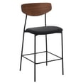 thumbnail image 5 of SAFAVIEH Ryker Scandinavian Counter Stool, Walnut/Black (20.3 in. W x 20 in. D x 39 in. H), 5 of 12