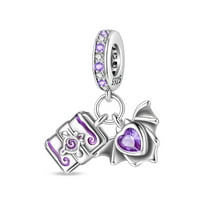 KUNSIR Charms Sterling Silver S925 Book of Magic Pendant For Bracelet or Necklace DIY Jewelry Gifts