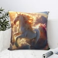 thumbnail image 4 of Honeii Rainbow Cloud White Horse Print Throw Pillow, Square Decorative Pillow Forms Soft Fluffy Plump Pillow Decorative Pillow Inserts,Couch Pillows-12"x12", 4 of 7