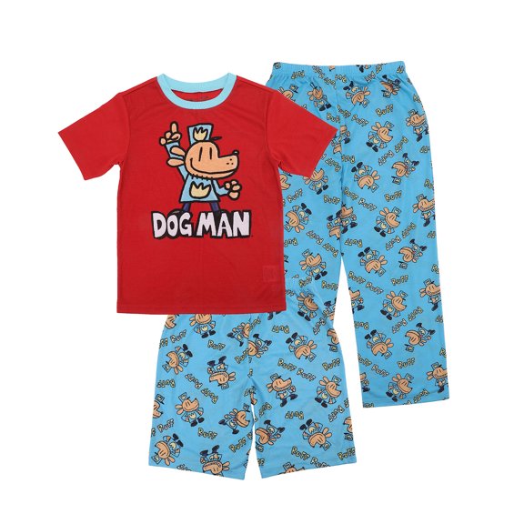 Dog Man All-Over Print Boy's 3-Piece Pajama Set -Medium (8)