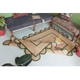 thumbnail image 6 of Area Rug Natural Jute Hand Braided Rug Green Scalloped Runner, 6 of 8
