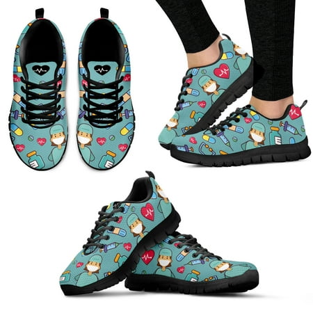 

Women Doctor Nurse Sneakers Medical Hospital Print Lightweight Mesh Flats Ladies Casual Spring Cute Nursing Shoes