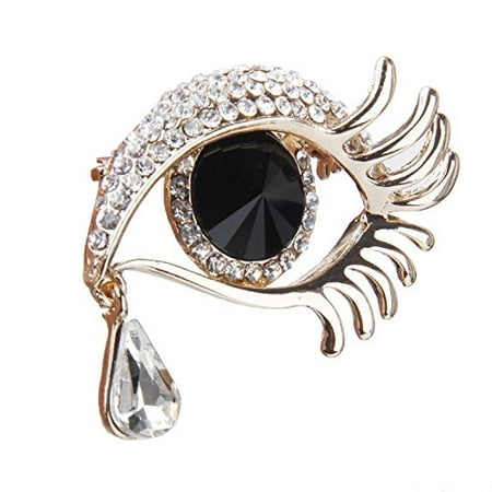 Breast Cancer Brooch Pin Generic Beautiful Bead Angel`s Eye and Tear Theme Rhinestone Pin Brooch Breast Pin for Women ()