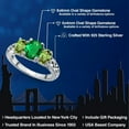 thumbnail image 2 of Gem Stone King 925 Sterling Silver Green Nano Emerald and Green Peridot Filigree Style 3 Stone Ring for Women (1.75 Cttw, Oval 8X6MM and 6X4MM) (Size 7), 2 of 6