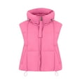 thumbnail image 5 of Oksale Quilted Puffer Vest for Women Casual Full Zip Outerwear with Hood Sleeveless Jackets with Pockets Soft Cozy Winter Overcoats Pink XL, 5 of 7