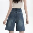 thumbnail image 6 of EMMIOL Women's Denim Shorts Baggy Jean Shorts with Mid Waist Y2K Streetwear Summer Long Shorts, 6 of 7