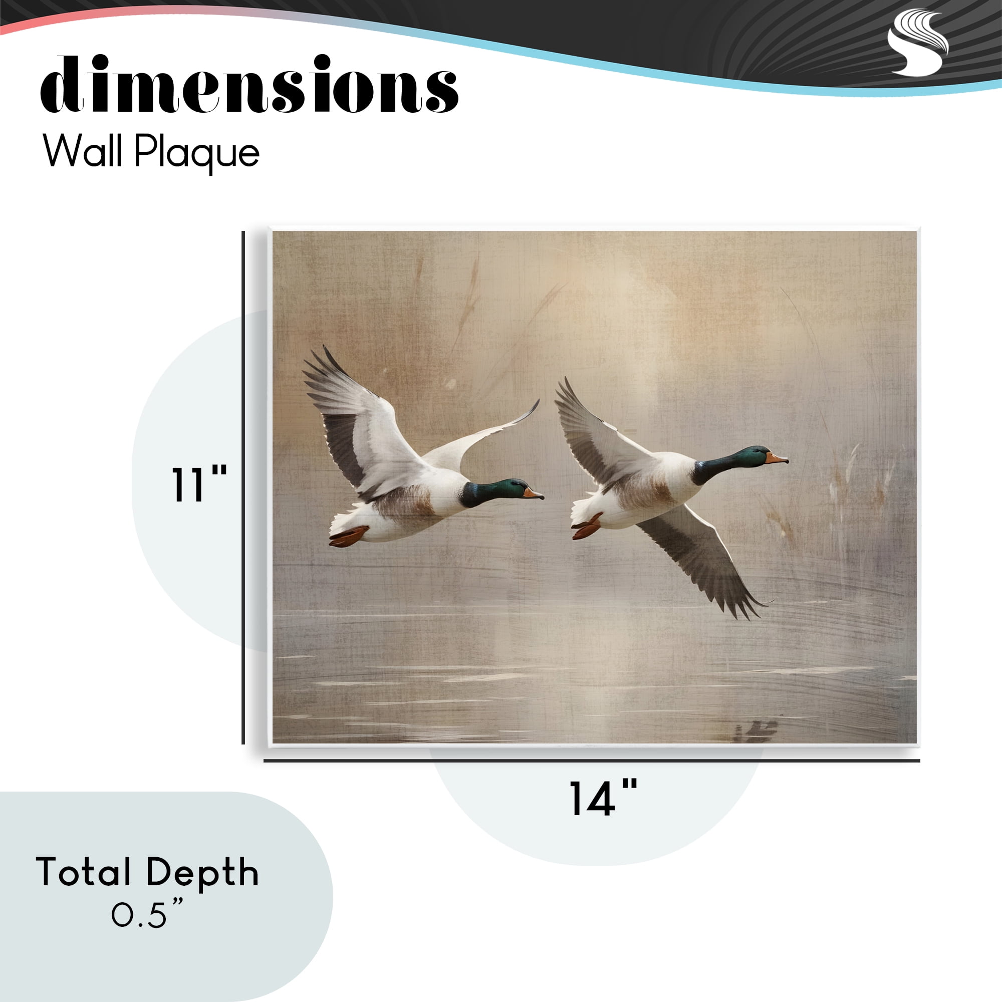 Stupell Industries Mallard Ducks over Pond Wall Plaque Art, design by Susan Arnot