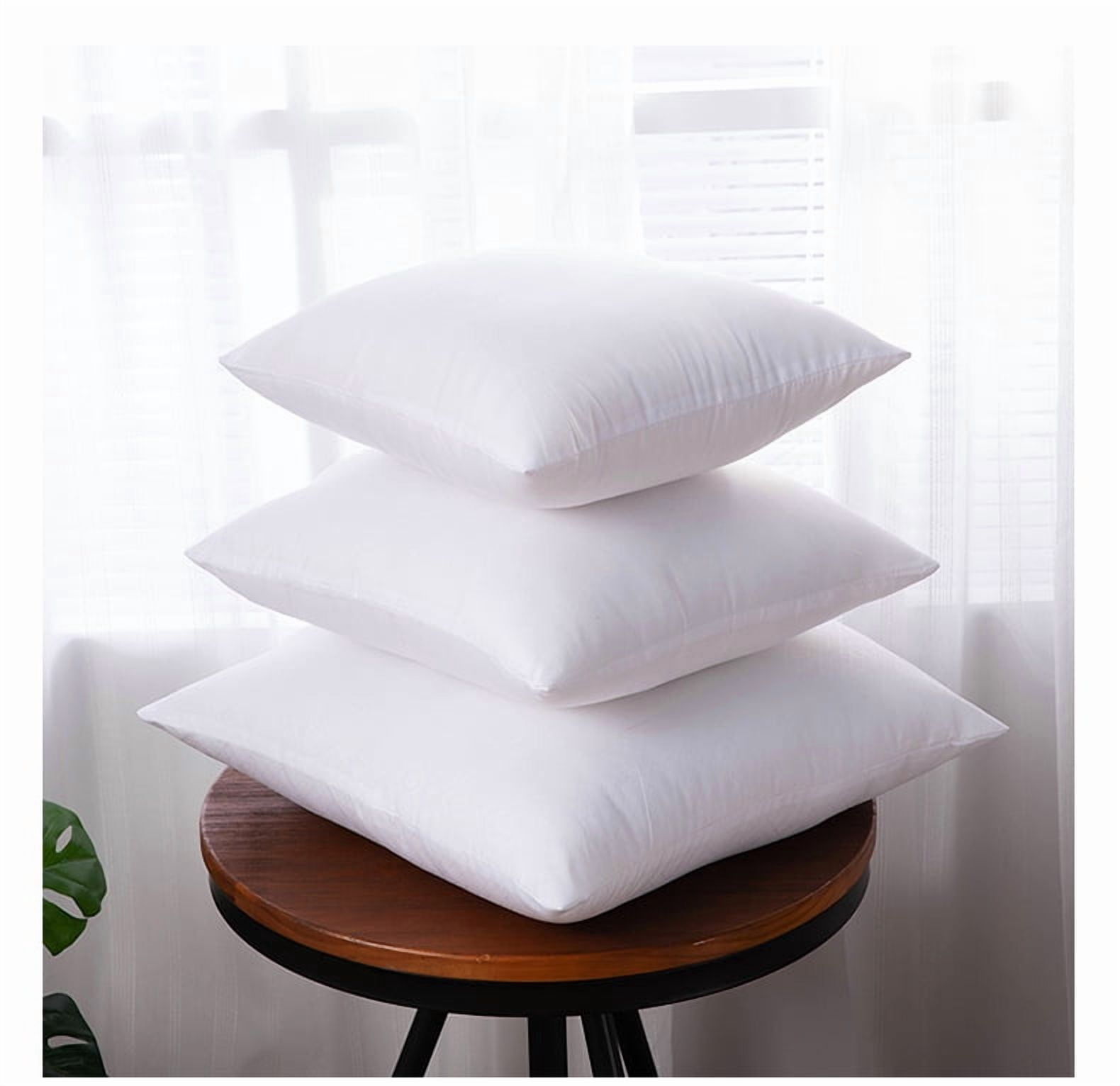 Hongan Throw Pillows Insert (Pack of 4, White) - 18 x 18 Inches Bed and Couch Pillows - Indoor Decorative Pillow Couch Cushion