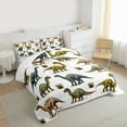 thumbnail image 3 of Homewish Wild Dinsaur Full Size Comforter Sets,Safari Dino Bedding Comforter Set,Green White Bedding Sets For Boys Kids,Super Cozy Room Decor Reversible,3-Piece, 3 of 8