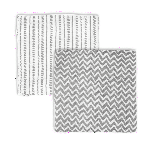 Grey Doodle Swaddle Blanket - Set of Two