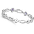thumbnail image 4 of CHOOSE YOUR COLOR Simulated Amethyst Wholesale Statement Ring .925 Sterling Silver Band Purple CZ Female Size 7, 4 of 4