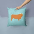 thumbnail image 2 of Highland Cow Blue Check Fabric Decorative Pillow, 2 of 4