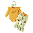 thumbnail image 4 of qiiinnHk Baby Girl Clothes Long Sleeve Romper Bodysuit and Bee Print Pants Fall Winter Baby Girl Outfit Sets 6-9 Months,Yellow, 4 of 5